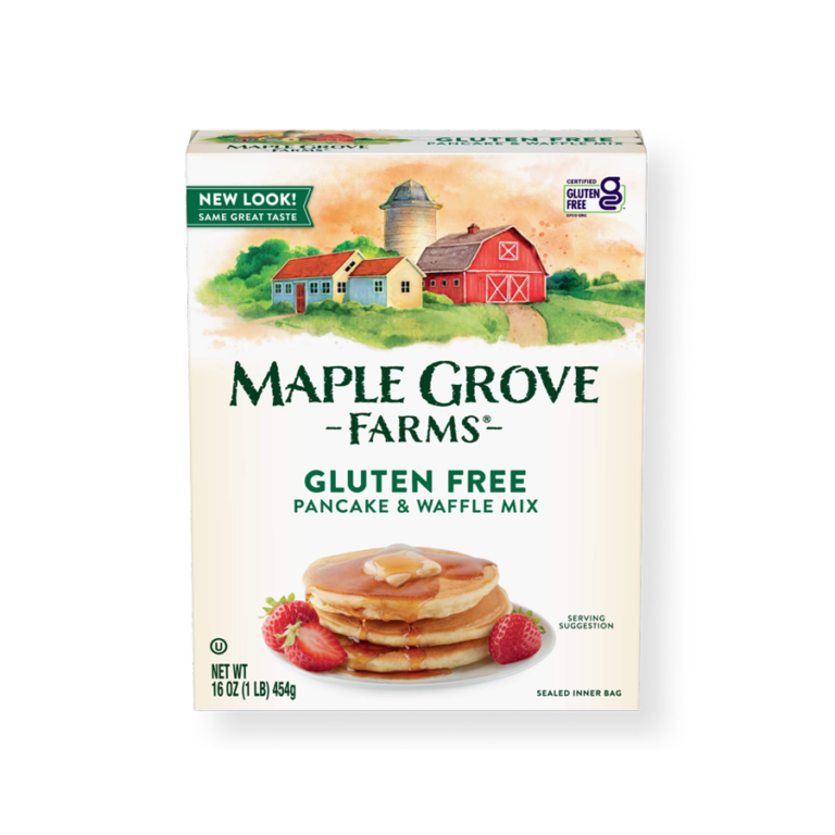 Gluten-free pancake and waffle mix from Maple Grove Farms for dietary control with all the flavor needed!
