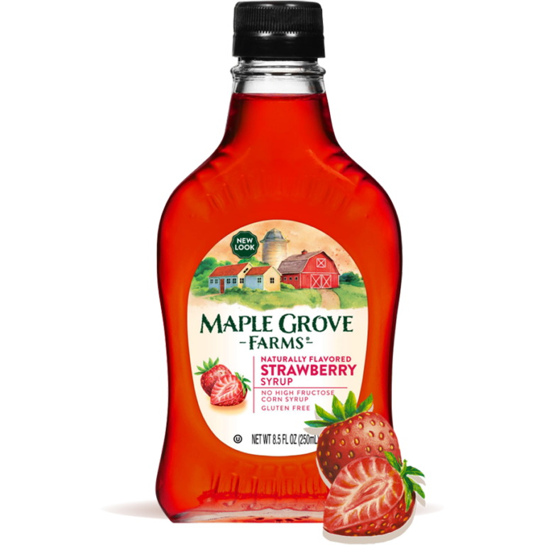 Strawberry Syrup from Maple Grove Farms - imagine all of the possibilities.